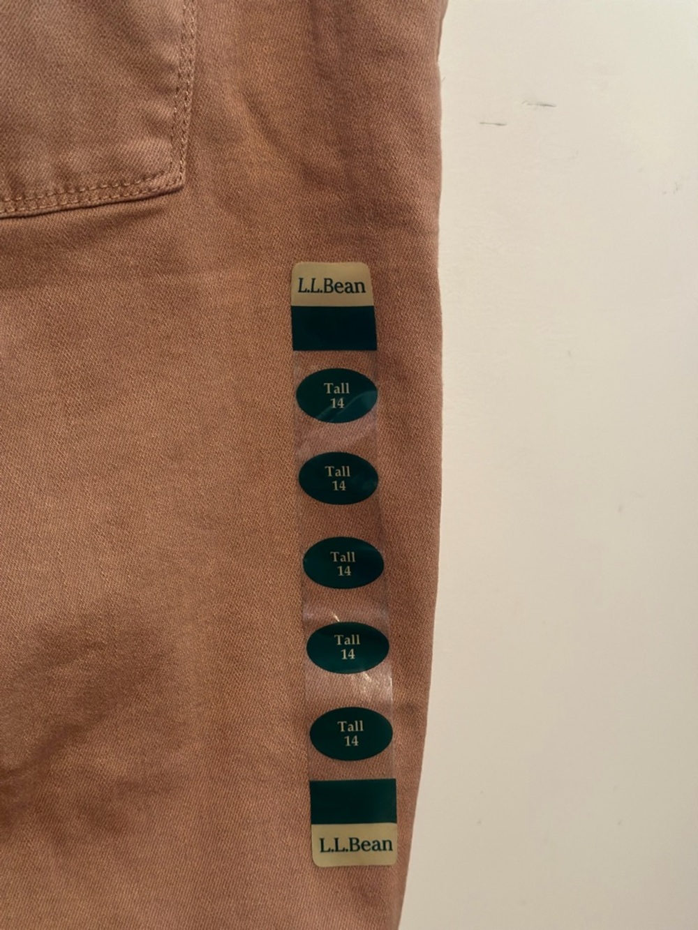 L.L.Bean Classic Fit Denim Jeans Women’s 14 Tall Tan Straight Leg 34x32 - Picture 8 of 9